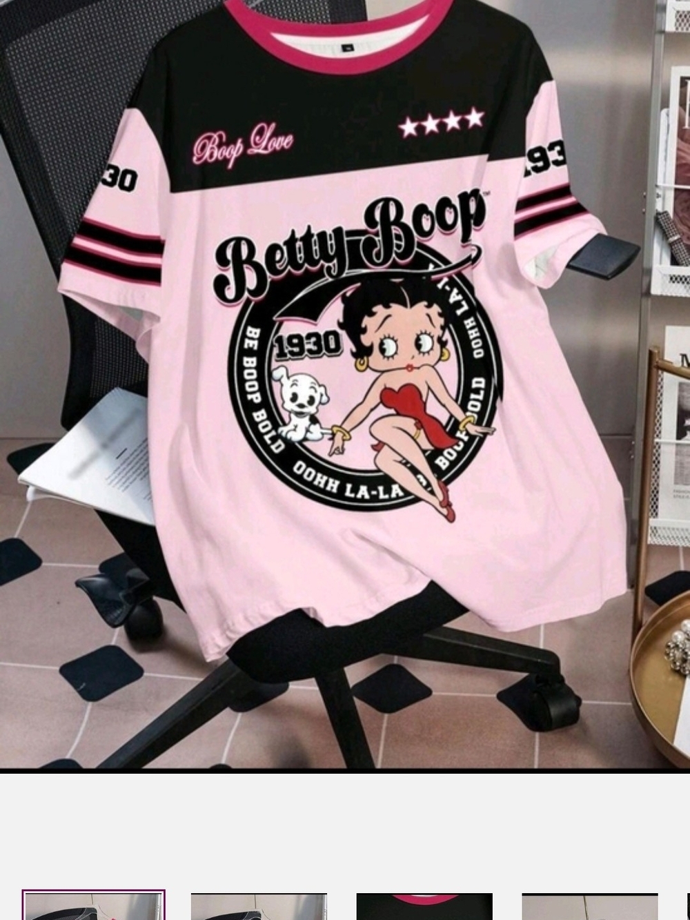 Betty Boop Pink and Black Graphic Tee